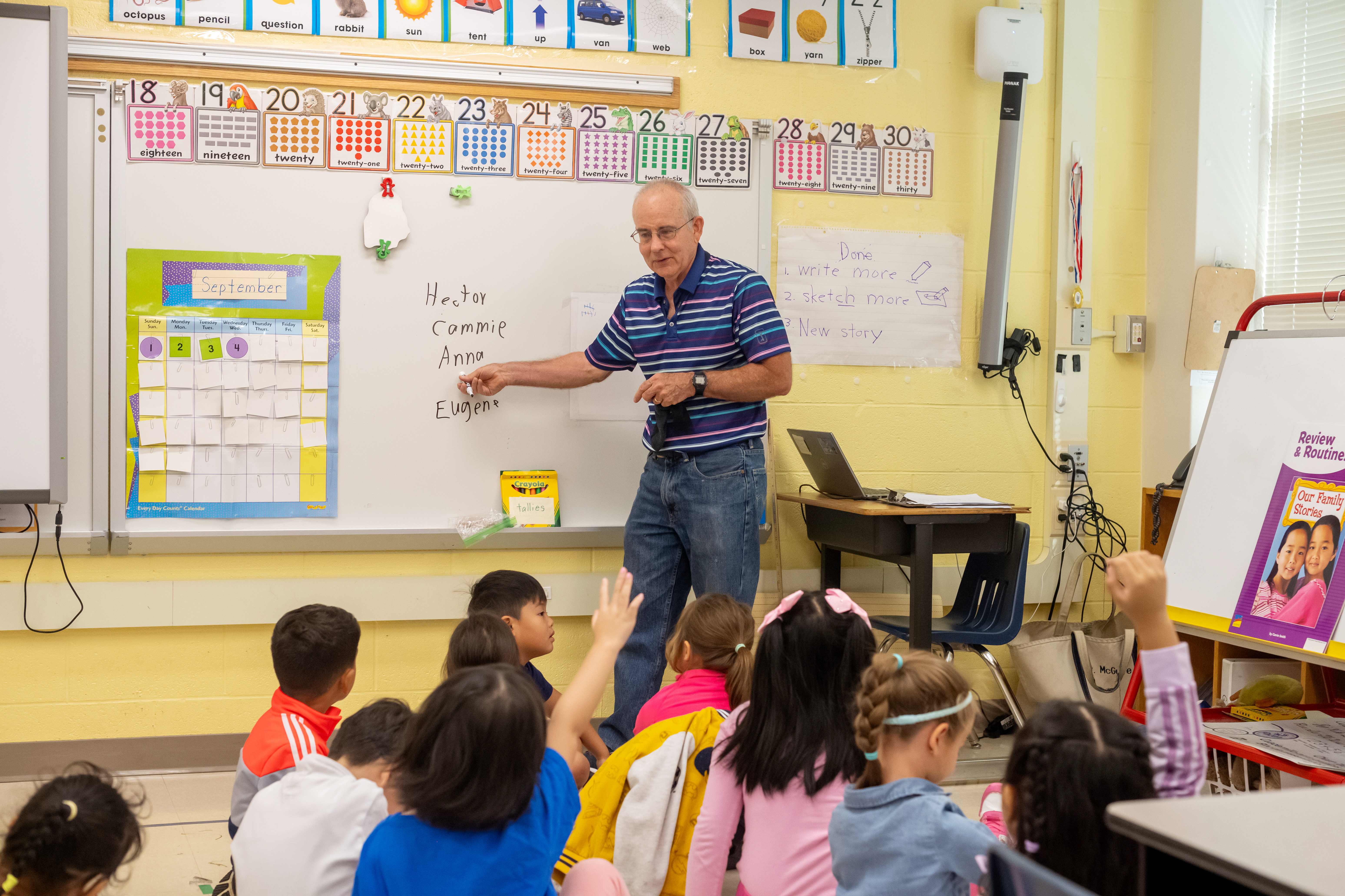 Teacher at whiteboard