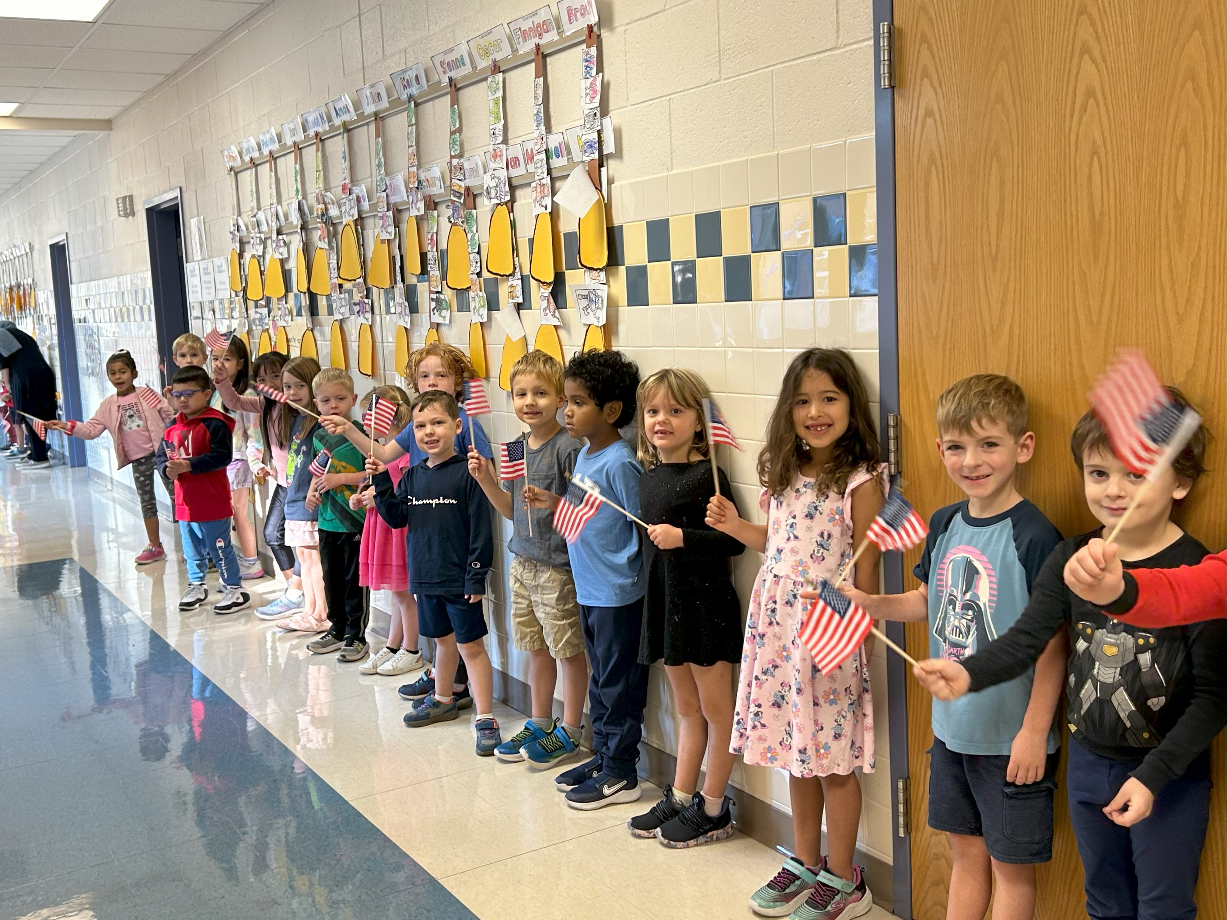 Students with flags