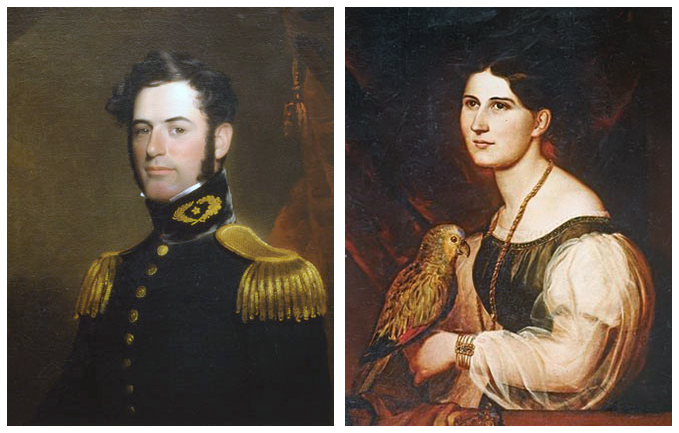 Portraits of Robert E. Lee and his wife Mary Anna Randolph Custis.