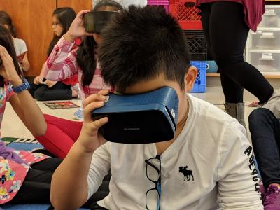 image of student using Google Expedition