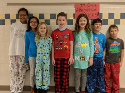 group of students in pjs